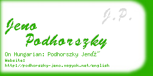 jeno podhorszky business card